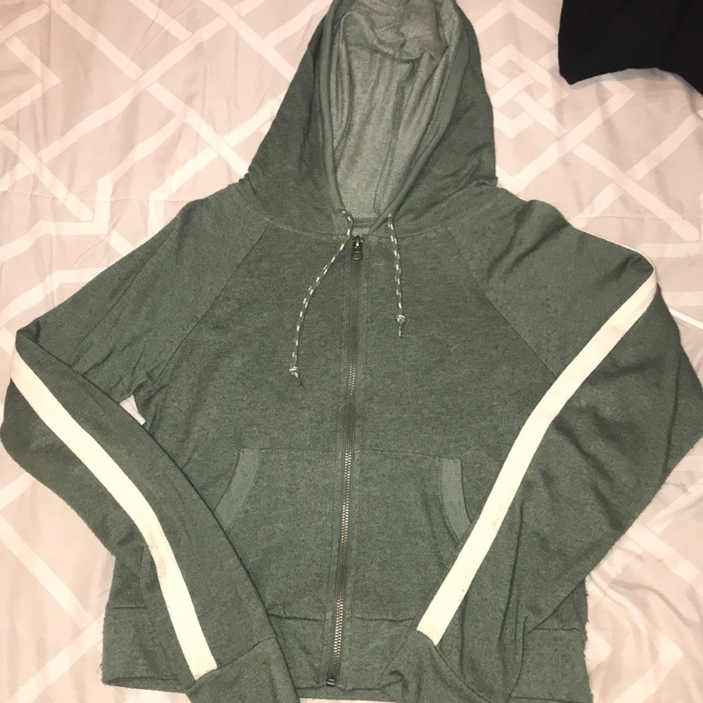 Green zip up sweater